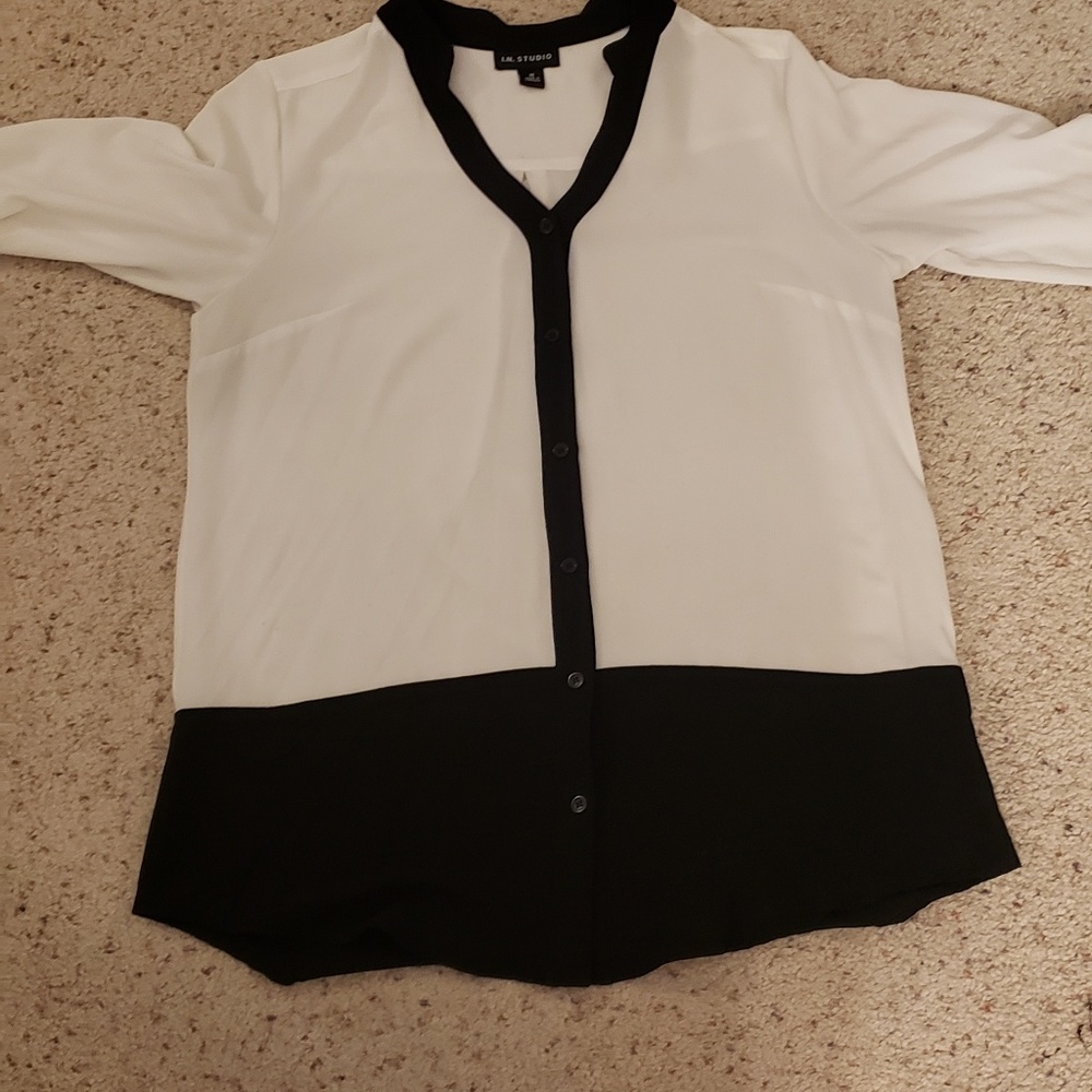I.N. Studio black and white blouse, M.